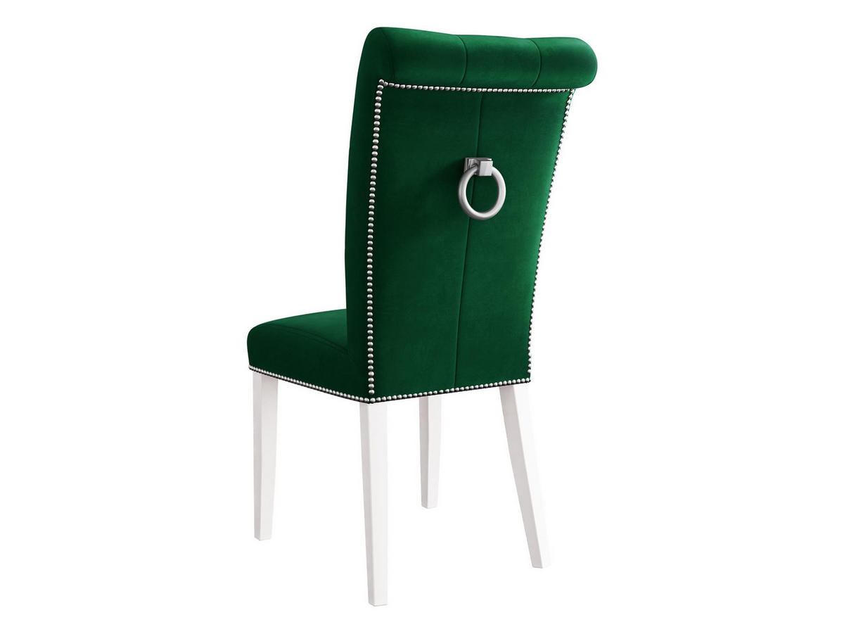 POLSTERSTUHL Christina, Holzfarbe: Weiß - Weiß/Grün, Holz/Textil (47/103/68cm) - MIRJAN24