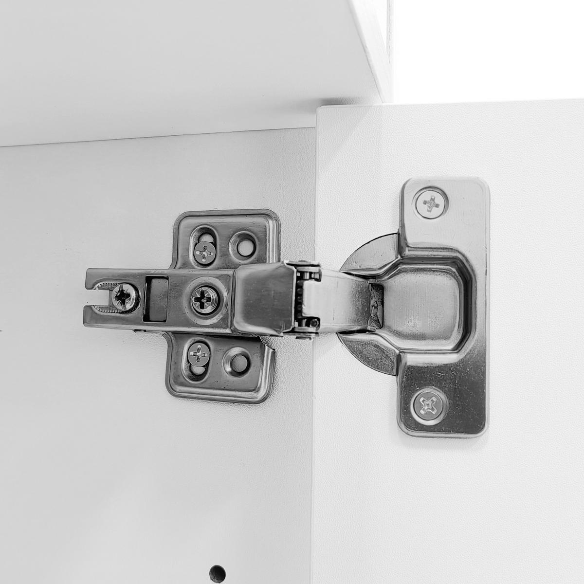 SCHUHSCHRANK 80/35/105 cm in Weiß mit 2 Schubladen, LED-Licht und goldfarbenen Füßen - Weiß, Holzwerkstoff (80/105/35cm) - BEAOK