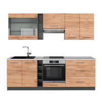 KÜCHENZEILE Fame-Line Goldkraft Eiche/Anthrazit 235 cm, AP Marmor - Honigeiche/Anthrazit, Holzwerkstoff (235/81.6/60cm) - Vicco