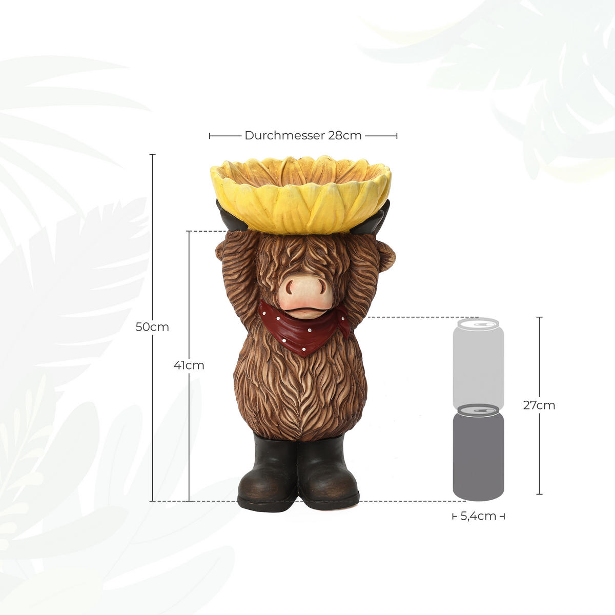 50CM H Hochland-Vogel-Futter- und Trinkautomat für den Außenbereich, aus MGO-Material, geeignet für Garten, Veranda und Hof - Multicolor, Kunststoff (28/50/28cm) - Hometopia