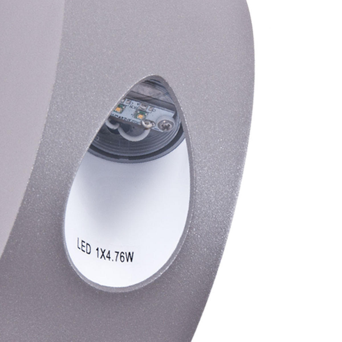 LED AUSSEN-WANDLEUCHTE Alu Silber Weiß - Silberfarben, Metall (7/19/8cm)