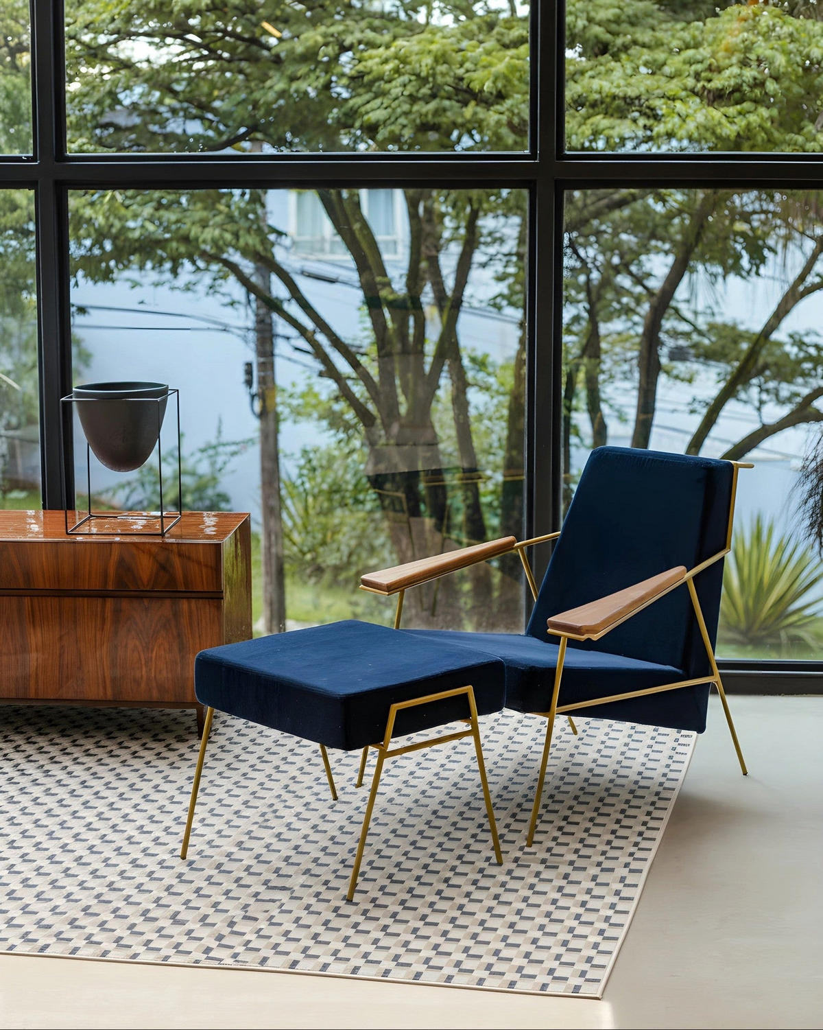 DESIGN Teppich für Innen und Außen blau - Blau, Textil (160/230cm) - AFK Living