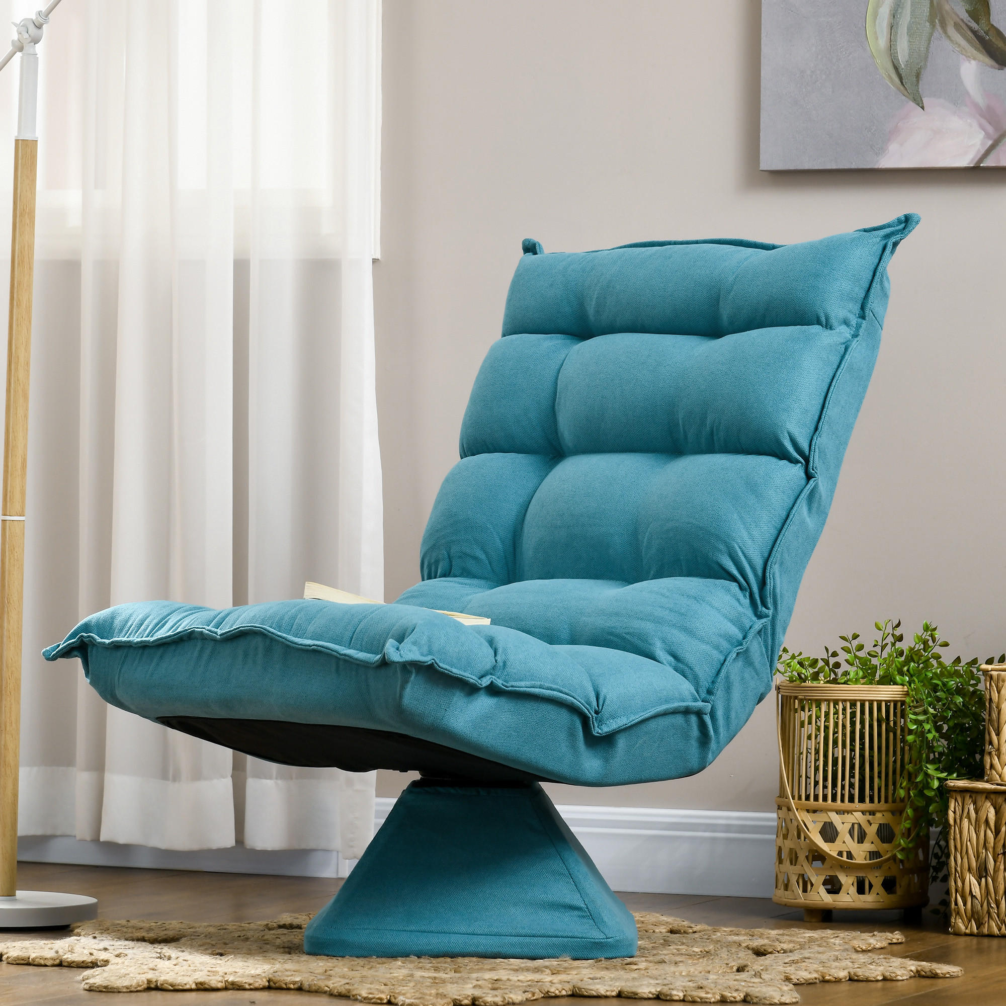 RELAXSESSEL Stahl, Samt, Blau - Blau, Metall (70/95/62cm) - HOMCOM
