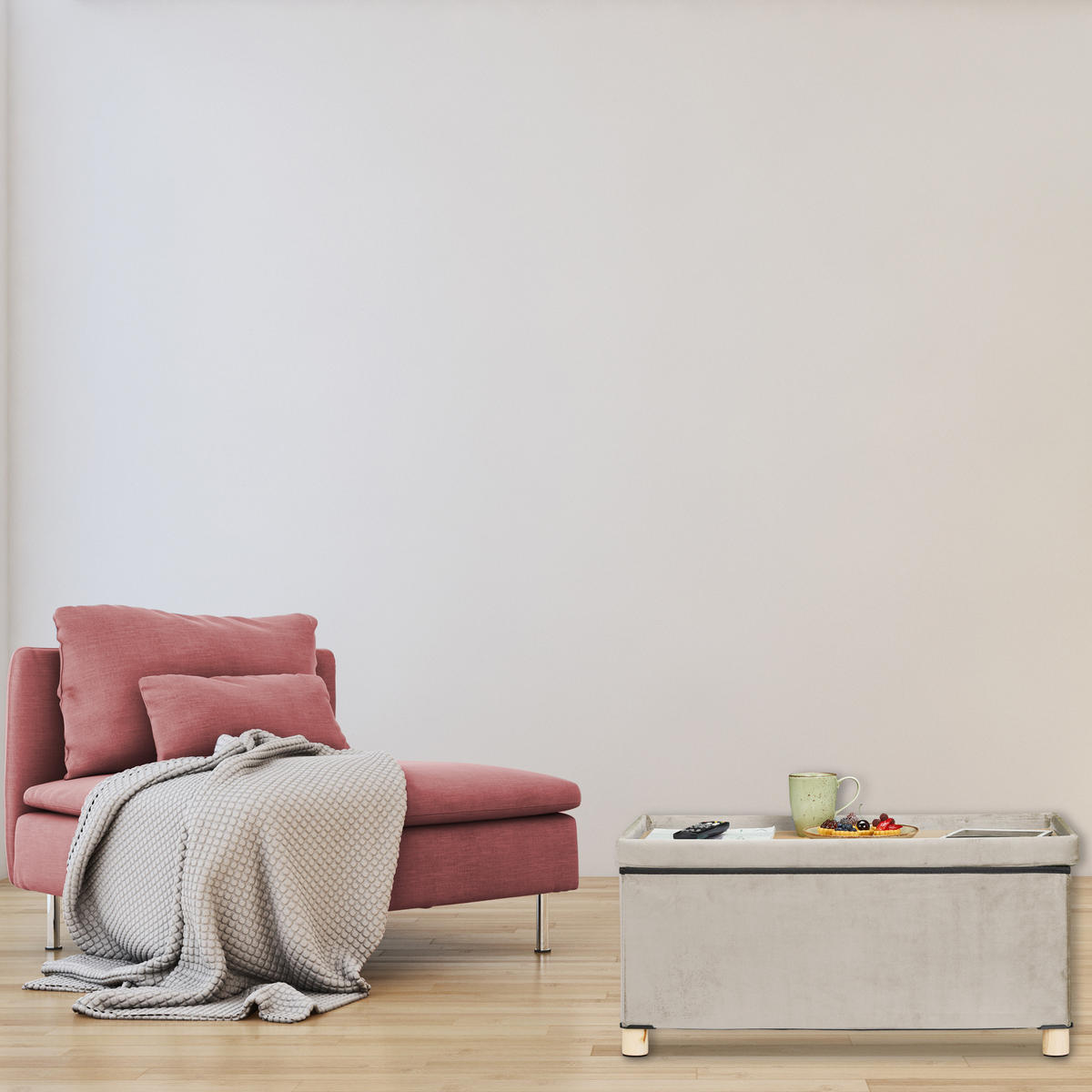 SITZBANK - Creme, Holz/Holzwerkstoff (76/34/38cm) - Relaxdays