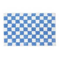 BADEMATTE 50/80 cm Karomuster, Baumwolle - Blau, Textil (50/80cm) - Homescapes