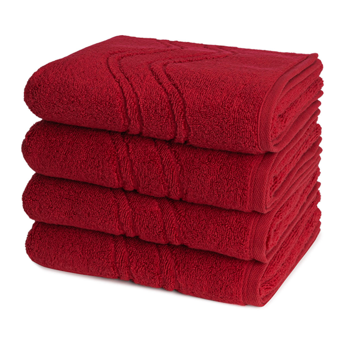 HANDTUCH Cashmere feeling 4er-Set - Rot, Textil (50/100cm) - Ross