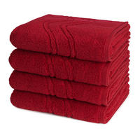 HANDTUCH Cashmere feeling 4er-Set - Rot, Textil (50/100cm) - Ross