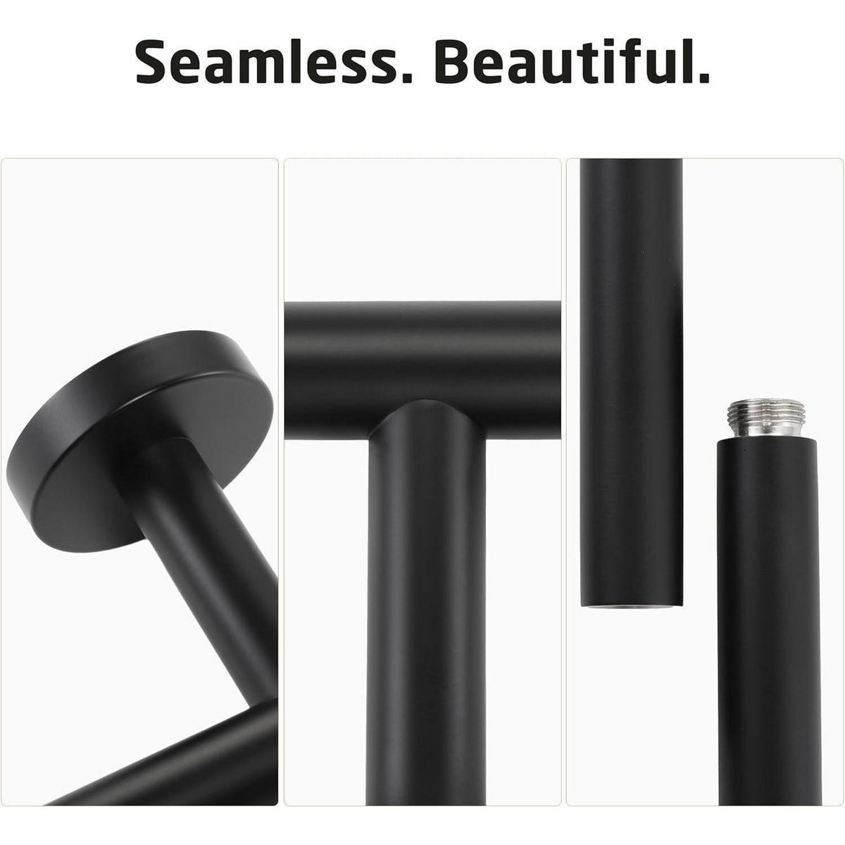 HANDTUCHSTANGE 65 cm Schwarz Edelstahl - Schwarz, Metall (8.1/5/65cm)