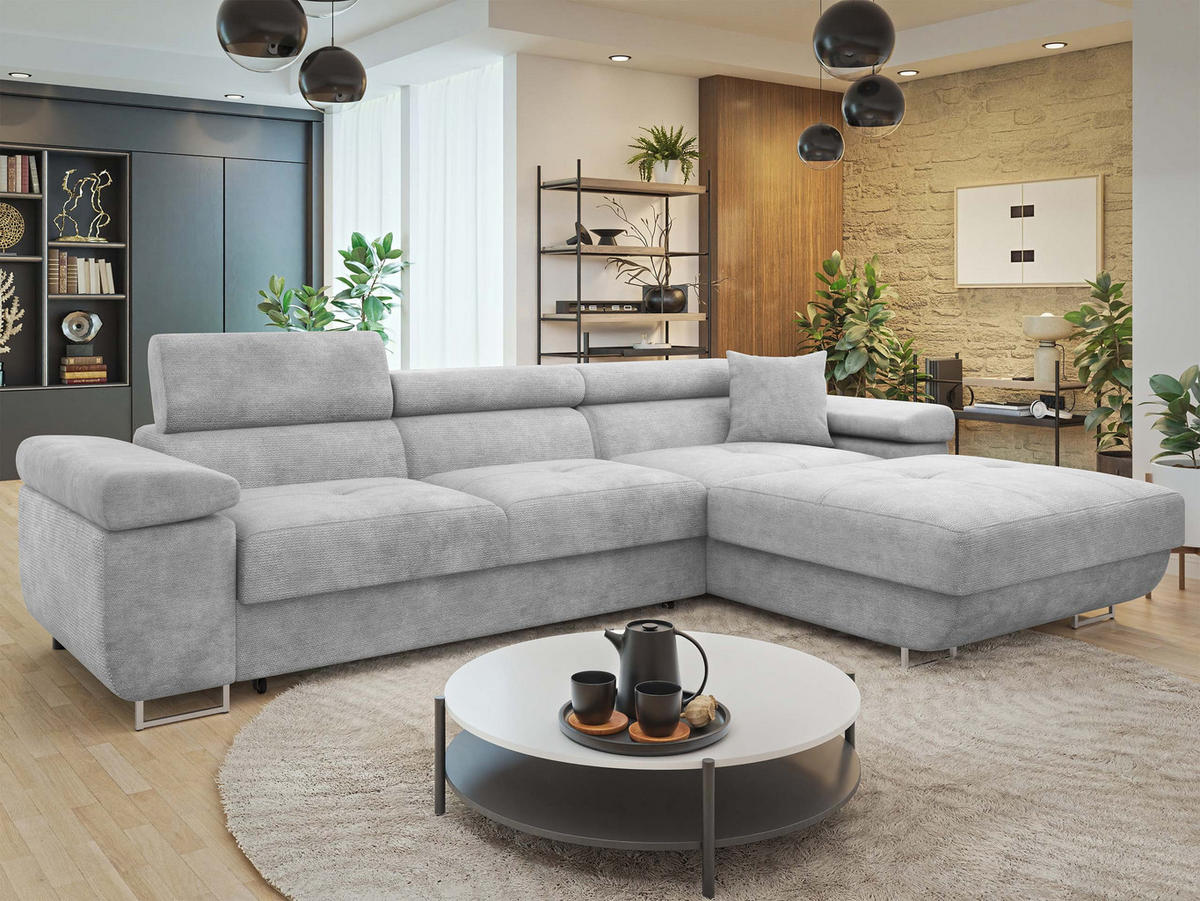 ECKSOFA Torezio Mini, Seite: Rechts - Greige, Holz/Textil (280/170cm) - MIRJAN24