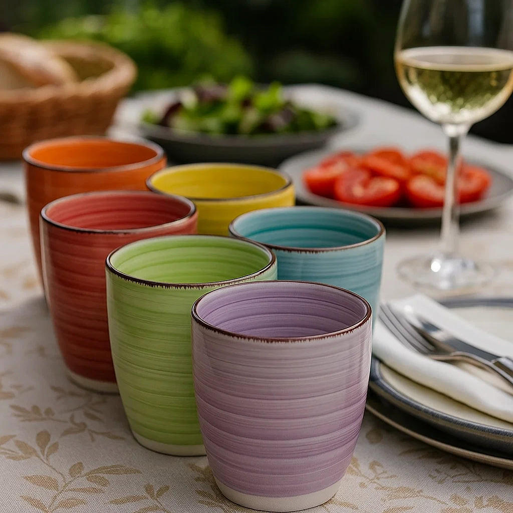 TASSE Becher Sunny Summer - 350 ml - 6 stücke - Multicolor, Keramik (0.35L) - Studio Tavola