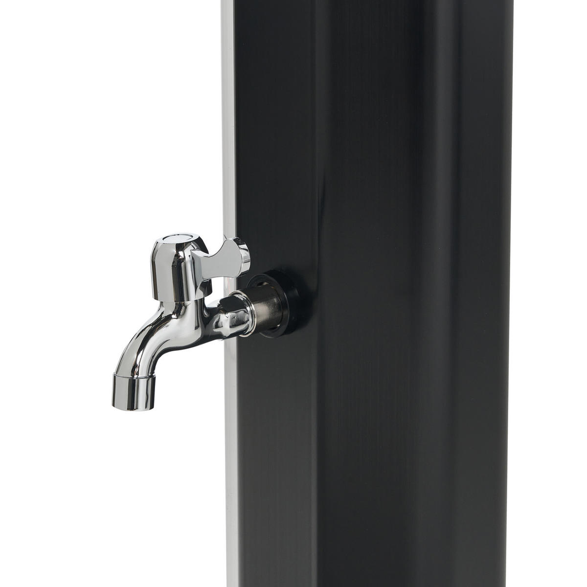 FREISTEHENDE solarbetriebene Gartendusche Schwarz Topocalma - Schwarz, Kunststoff (18/217/15cm) - Beliani