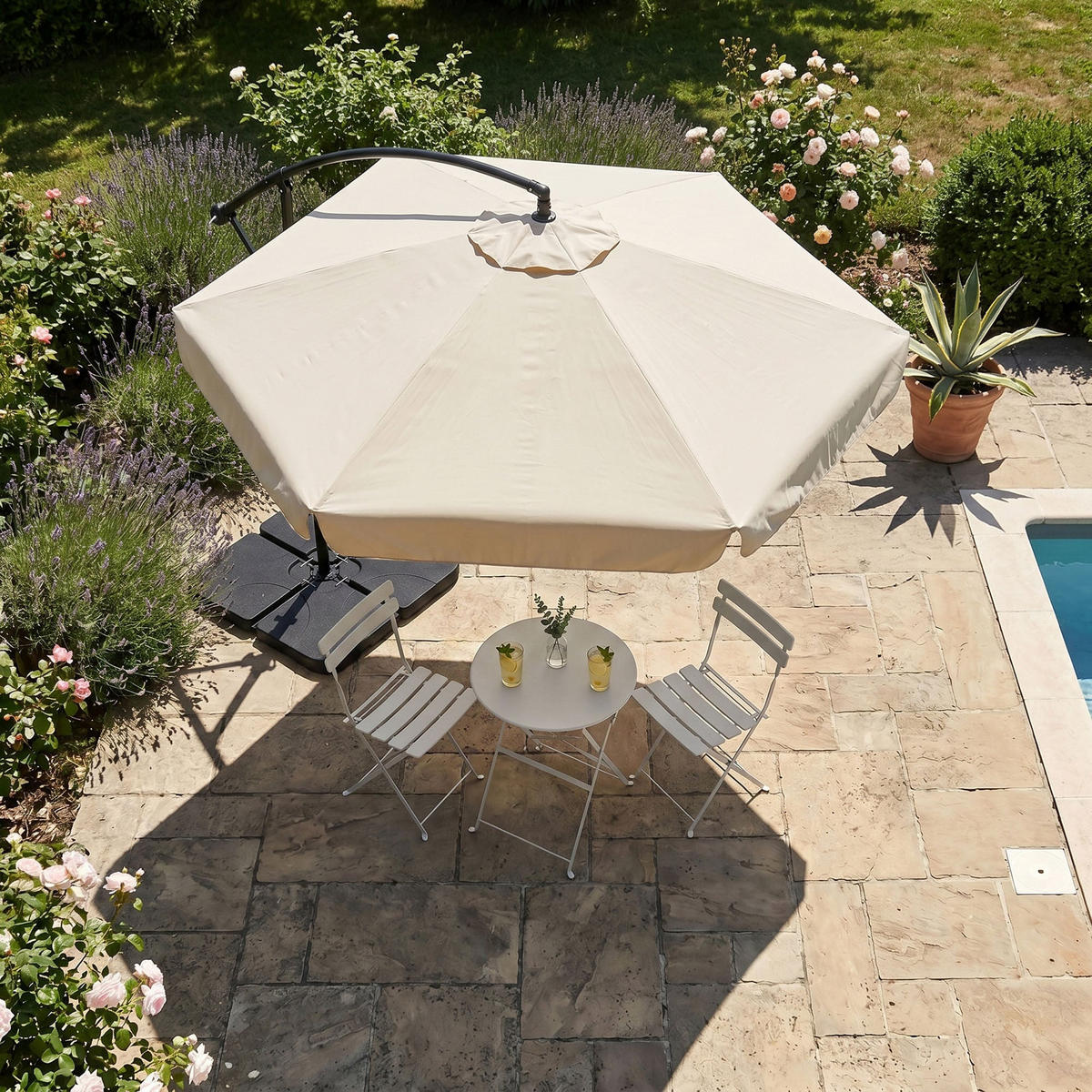 SONNENSCHRIM Beige 245/300 cm - Beige/Schwarz, Metall (300/300cm) - Akord