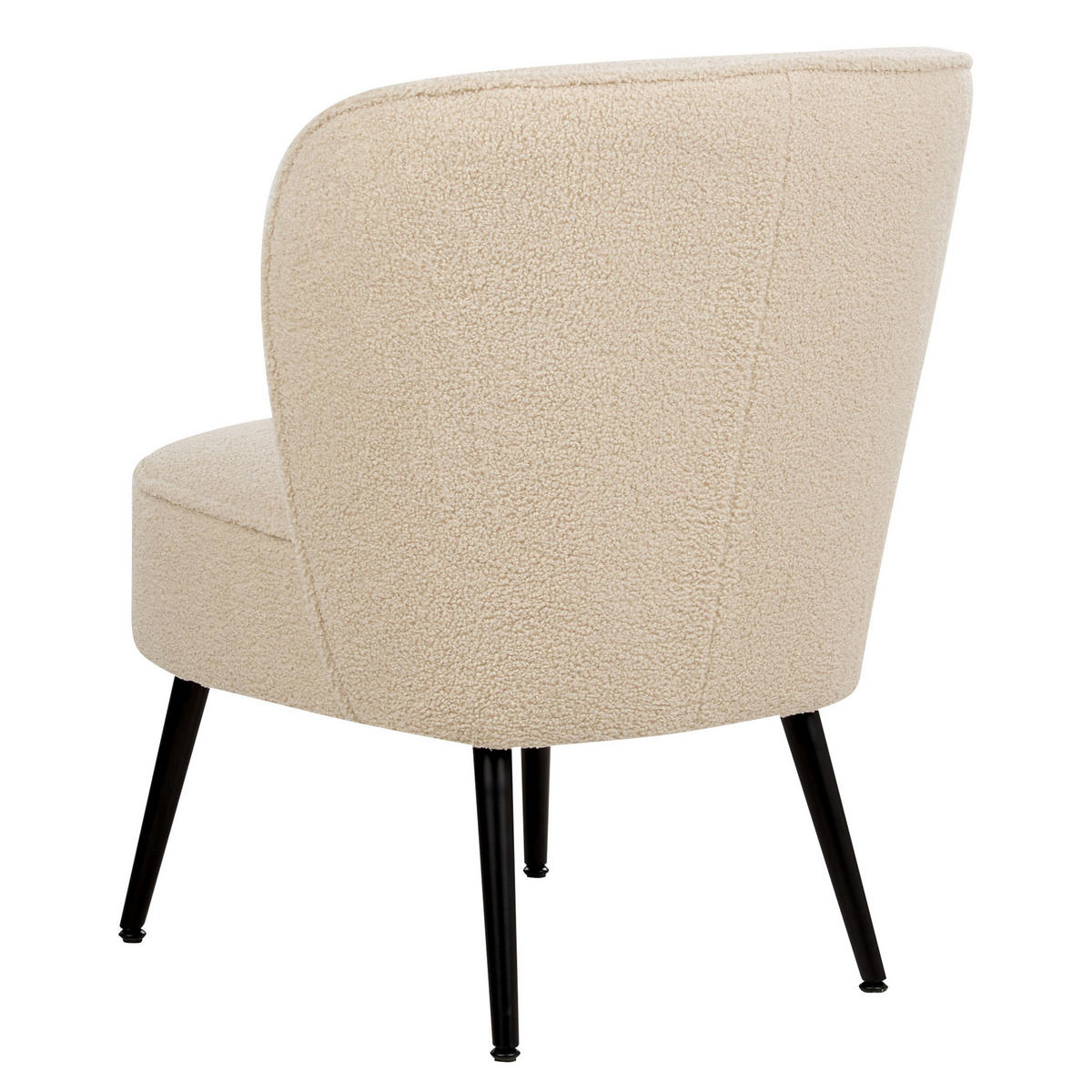 SESSEL Bouclé Helles Beige Voss - Beige/Schwarz, Textil (60/76/52cm) - Beliani