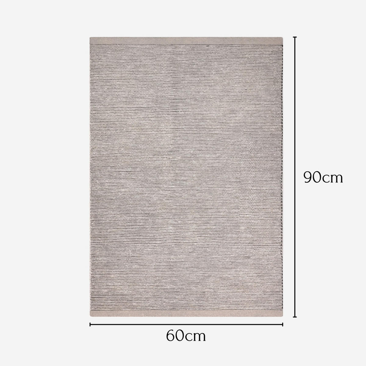 WOLLTEPPICH Roshni grau 90/60 cm - Grau, Naturmaterialien (60/90cm) - My-Rug