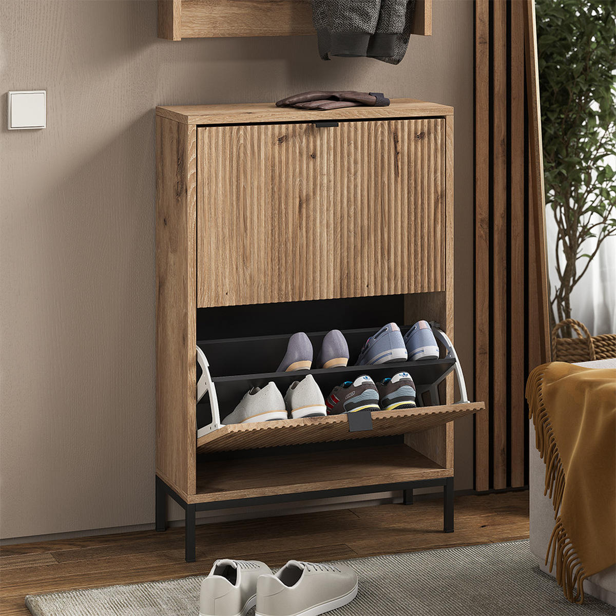 GARDEROBE Eliza Viking Oak 60 x 92 cm Set, 2 Teile - Eichefarben, Holzwerkstoff (60/92/24cm) - Vicco