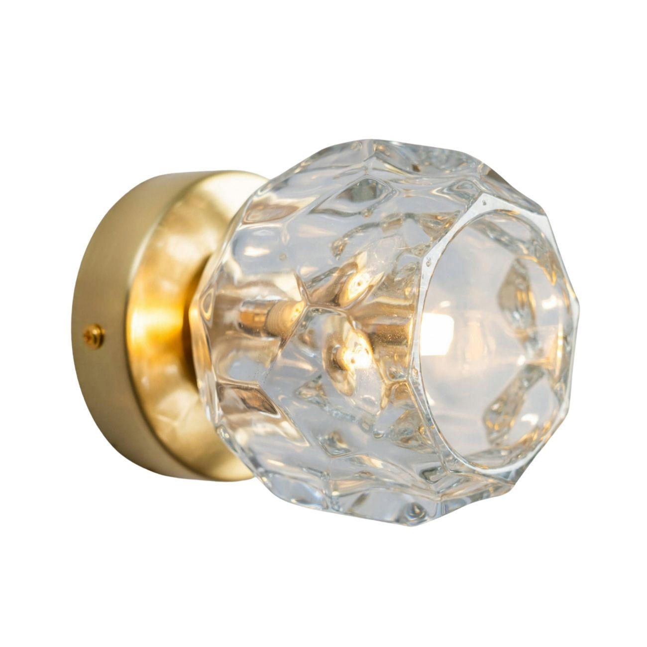 WANDLEUCHTE Vilamo, Gold / Messing, 13cm - Goldfarben, Glas (10.1/10.1/13cm) - KOSILUM