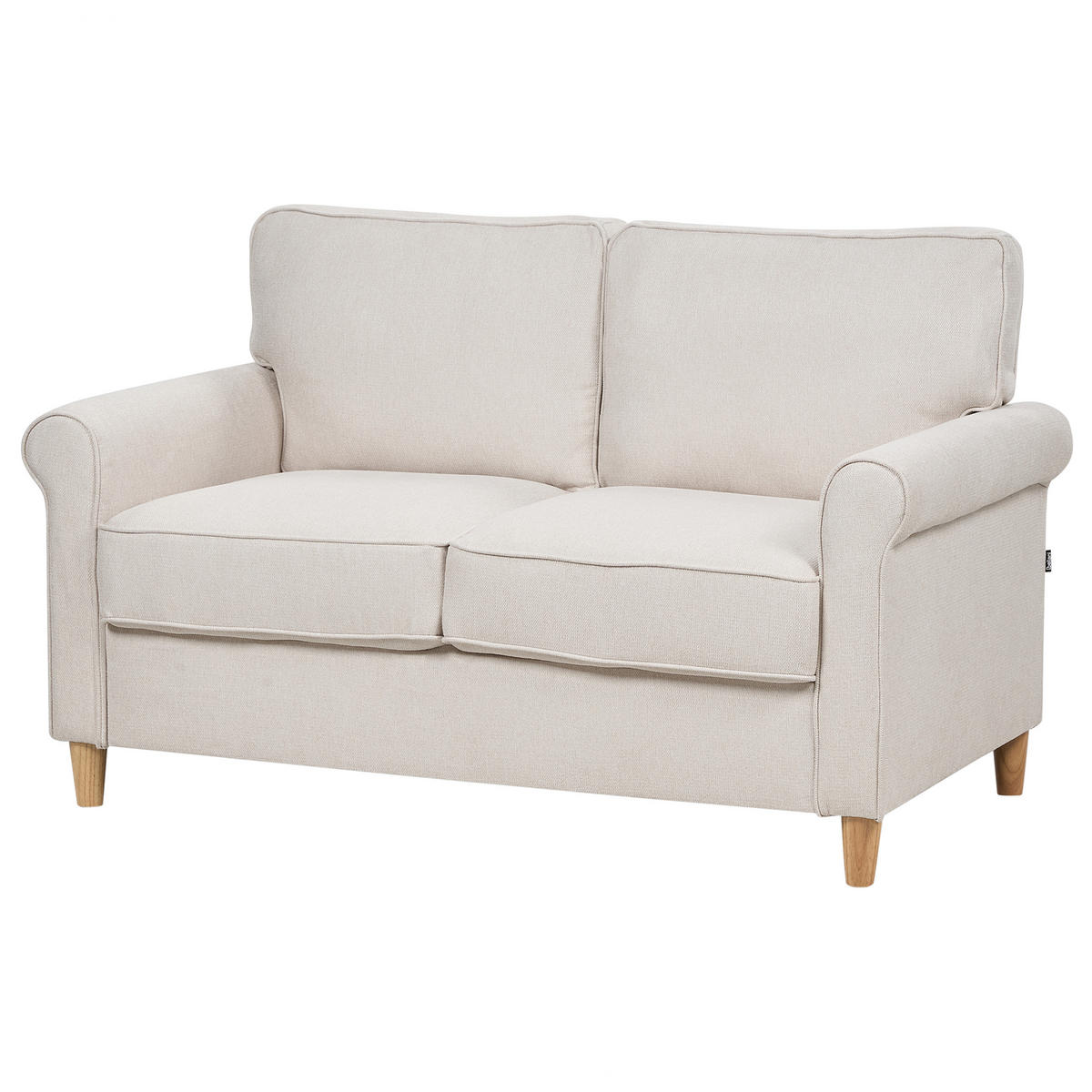 2-SITZER-SOFA Stoff helles Beige Ronneby - Hellbraun/Beige, Textil (140/88/78cm) - Beliani