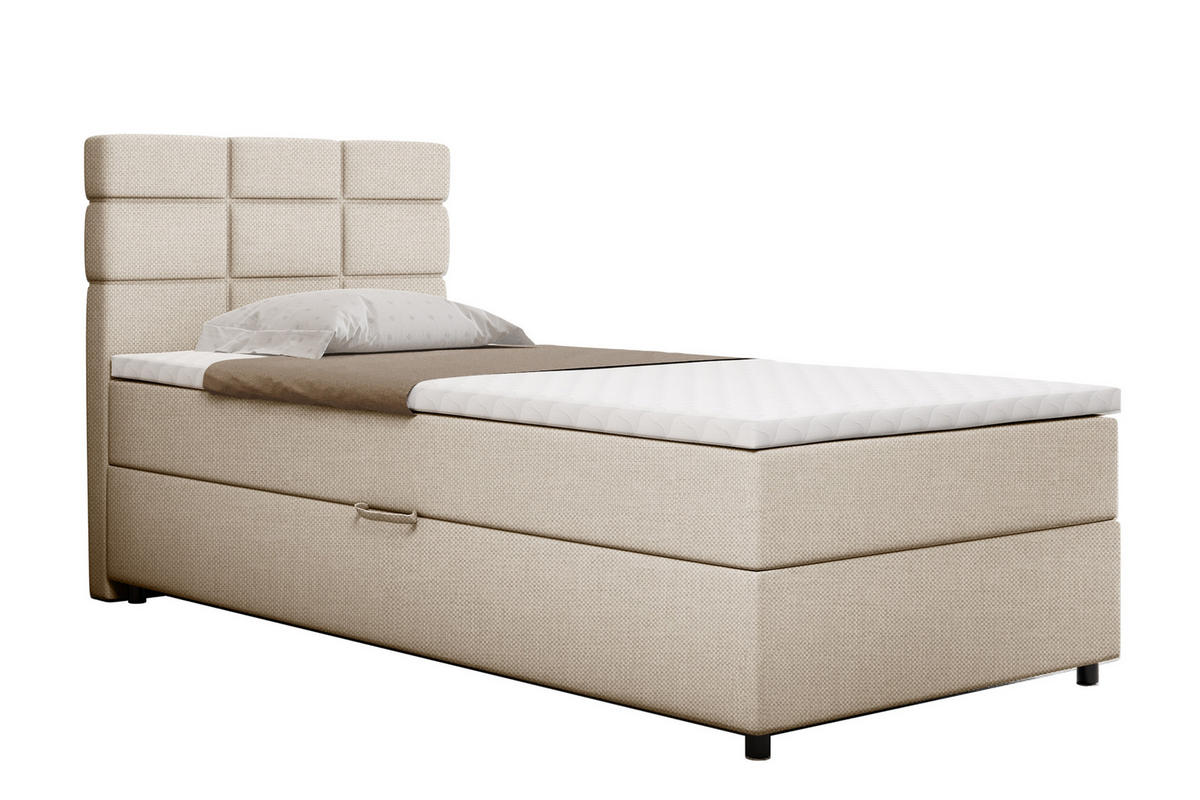 BOXBETT Reve 100 x 200 cm mit Bettkasten und Lattenrost ohne matratze - beige - Beige, Holz (100/200cm) - Homesy