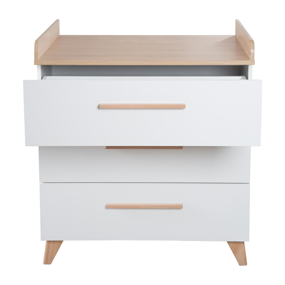 WICKELKOMMODE Leon mit 3 Schubladen - Honigeiche/Weiß, Holz/Holzwerkstoff (89/98/76cm) - Roba