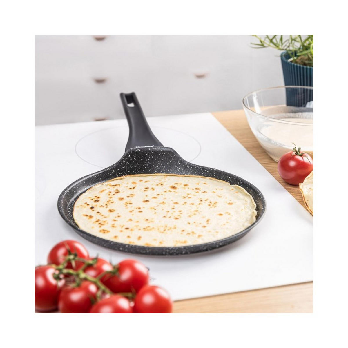 CRÊPEPFANNE Schwarz 24/24/1.7 cm 63857 - Schwarz, Metall (24cm) - Klausberg 