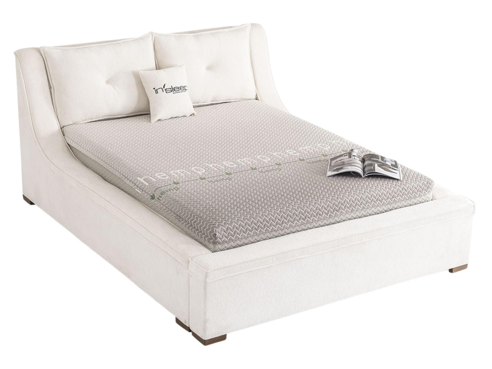 POLSTERBETT Orion 120x200 Creme - Creme, Textil/Metall (120/200cm) - Villa Möbel