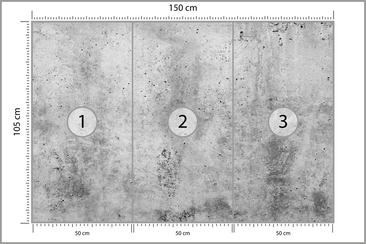 FOTOTAPETE Grauer Minimalistischer Beton Industrial Modern Loft 150x105 - Grau, Papier (150/105cm) - Muralo