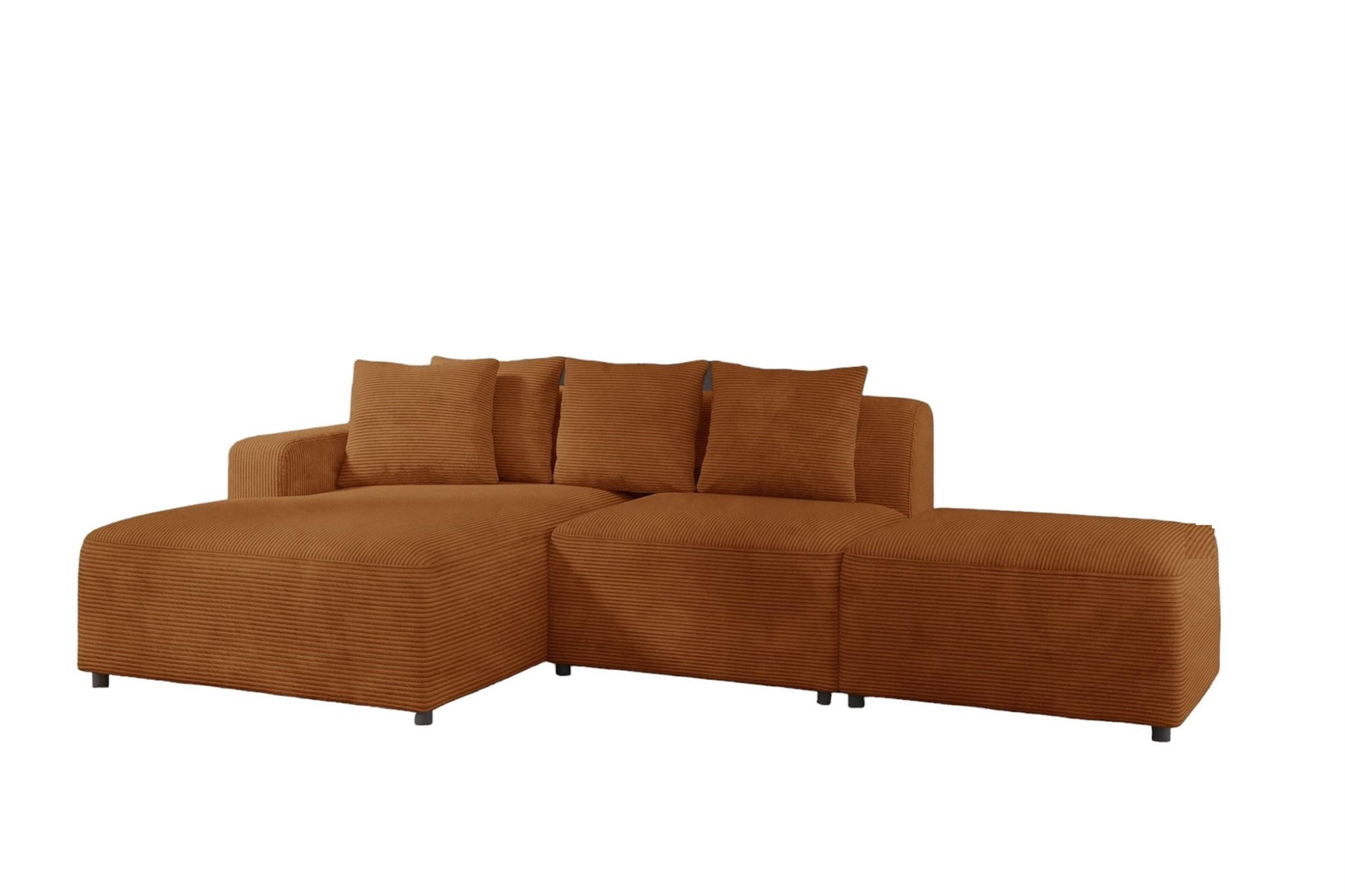 ECKSOFA Megan Xs In Poso - Rotbraun, Holzwerkstoff/Textil (304/165cm) - Fun Möbel