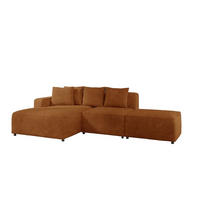 ECKSOFA Megan Xs In Poso - Rotbraun, Holzwerkstoff/Textil (304/165cm) - Fun Möbel