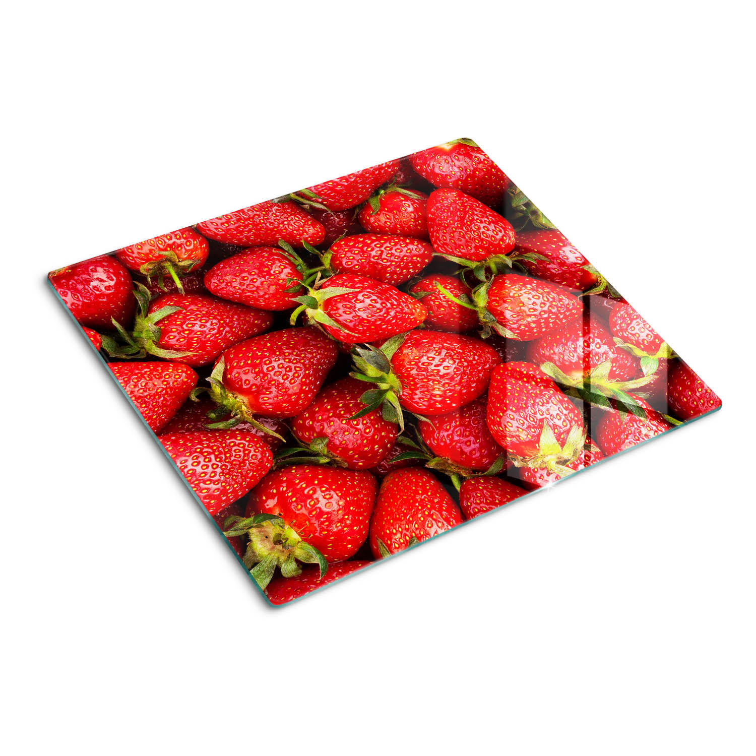 GLASPLATTE 60x52 cm Erdbeeren - Rot, Glas (60/0.4/52cm) - TULUP