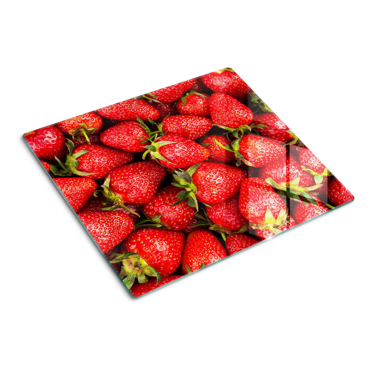 GLASPLATTE 60x52 cm Erdbeeren - Rot, Glas (60/0.4/52cm) - TULUP
