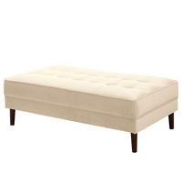 HOCKERBANK - Samt - Creme, Birkenholz/Textil (124/43/69cm) - home24