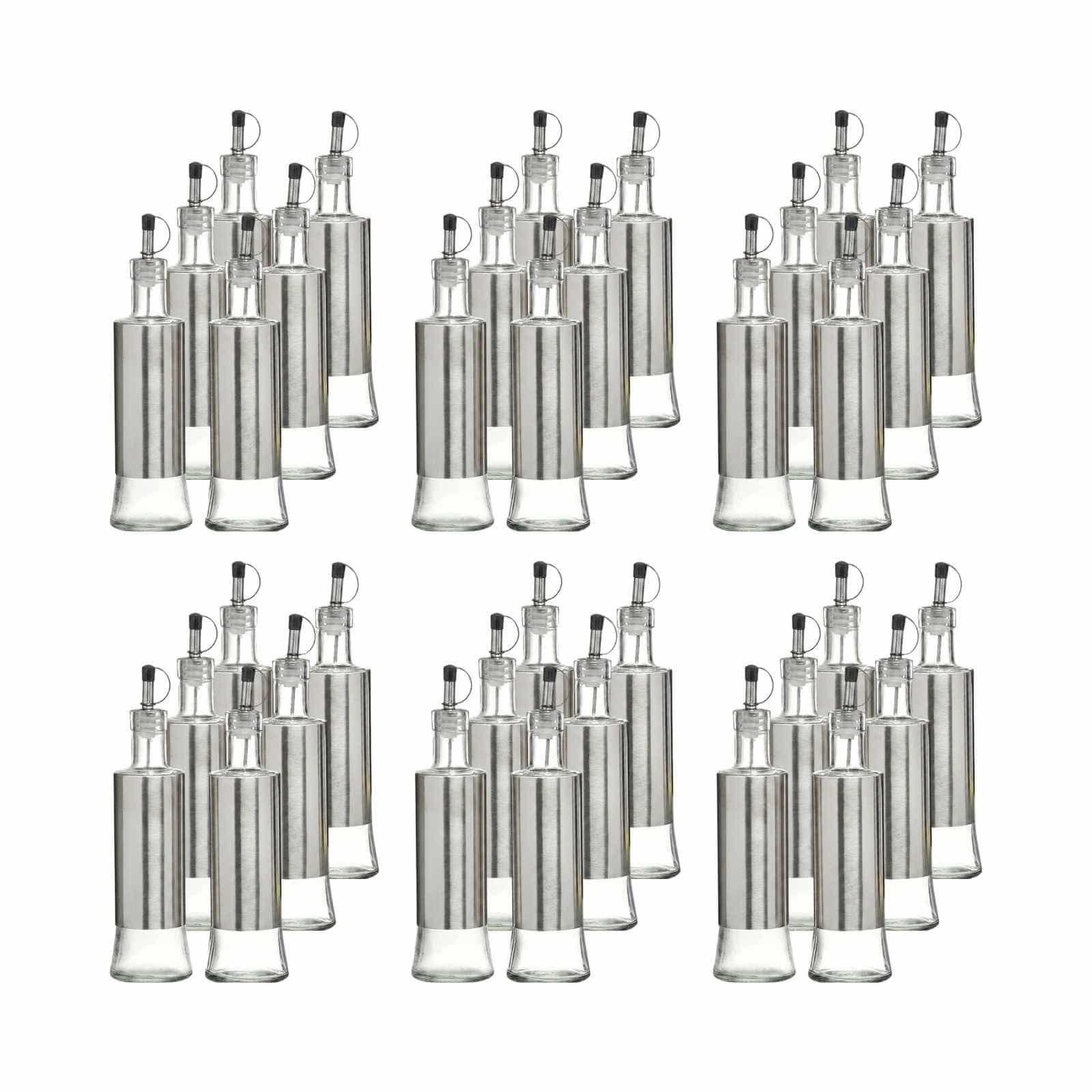 ESSIG & ÖL FLASCHEN Basic transparent-silber 320 ml 36er Set - Transparent/Silberfarben, Glas/Metall (7/26/14cm) - Ritzenhoff Breker