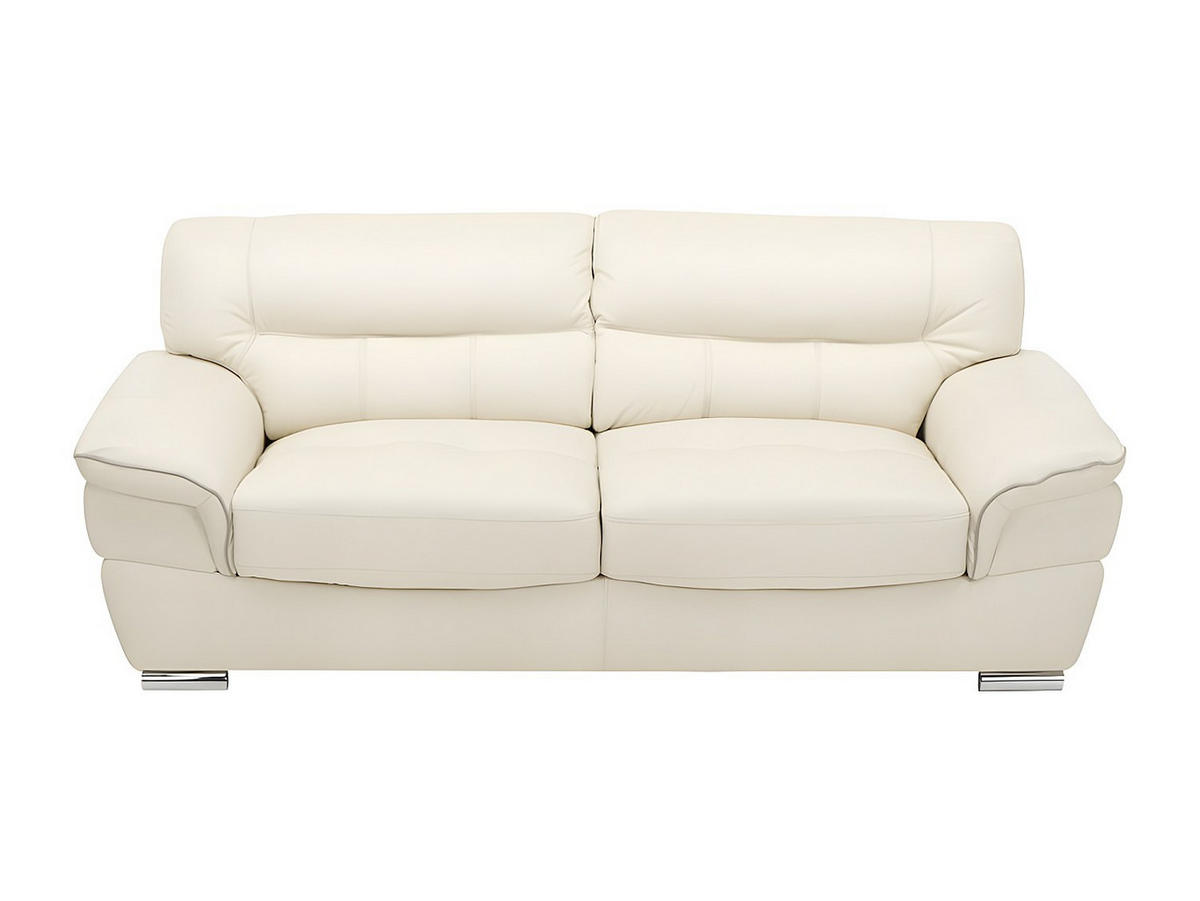 LEDERSOFA 3-Sitzer - Leder - Elfenbein - THIBAULT - Weiß, Leder (210/87/93cm) - Vente-Unique