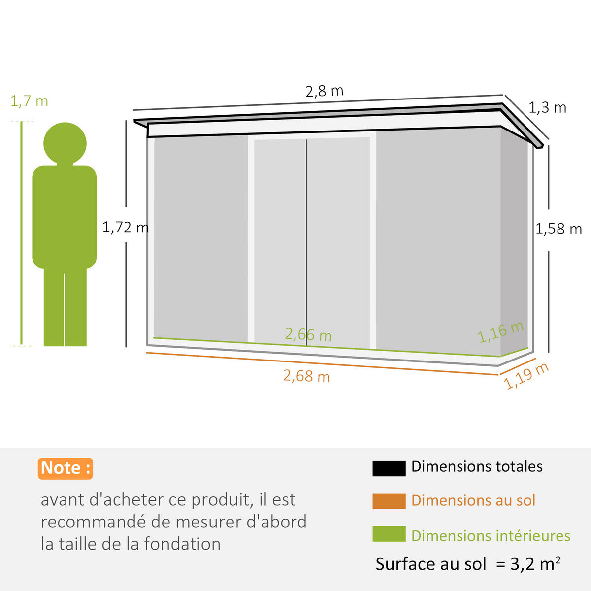 GERÄTEHAUS DE-16831 XXL 3,6 m² mit Schiebetüren Schwarz - Schwarz, Metall (330.2/436.88/711.2cm) - ComfortXL