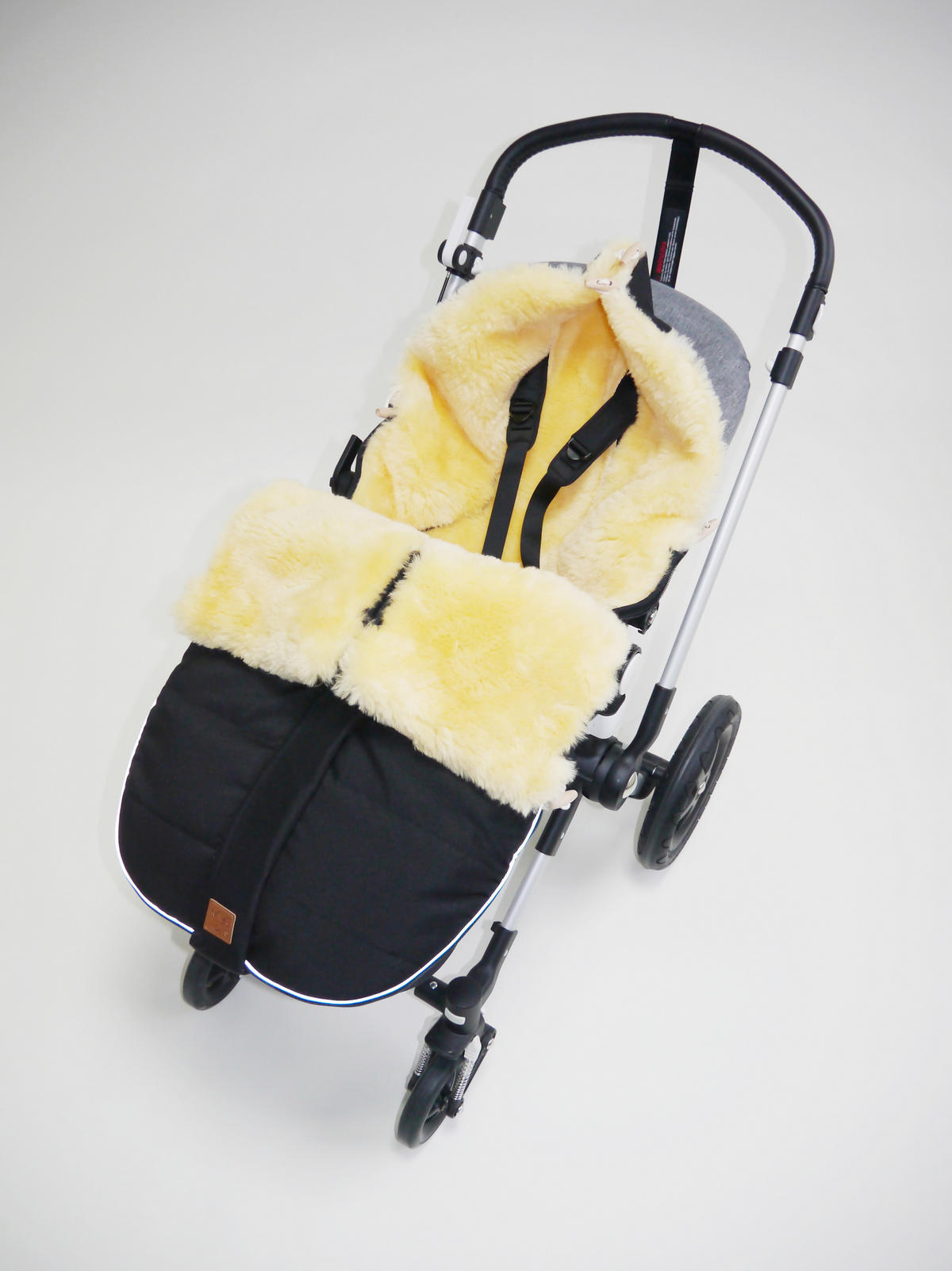 LAMMFELL-FUSSSACK Allex, black - Schwarz, Fell (48/105cm) - Kaiserbaby