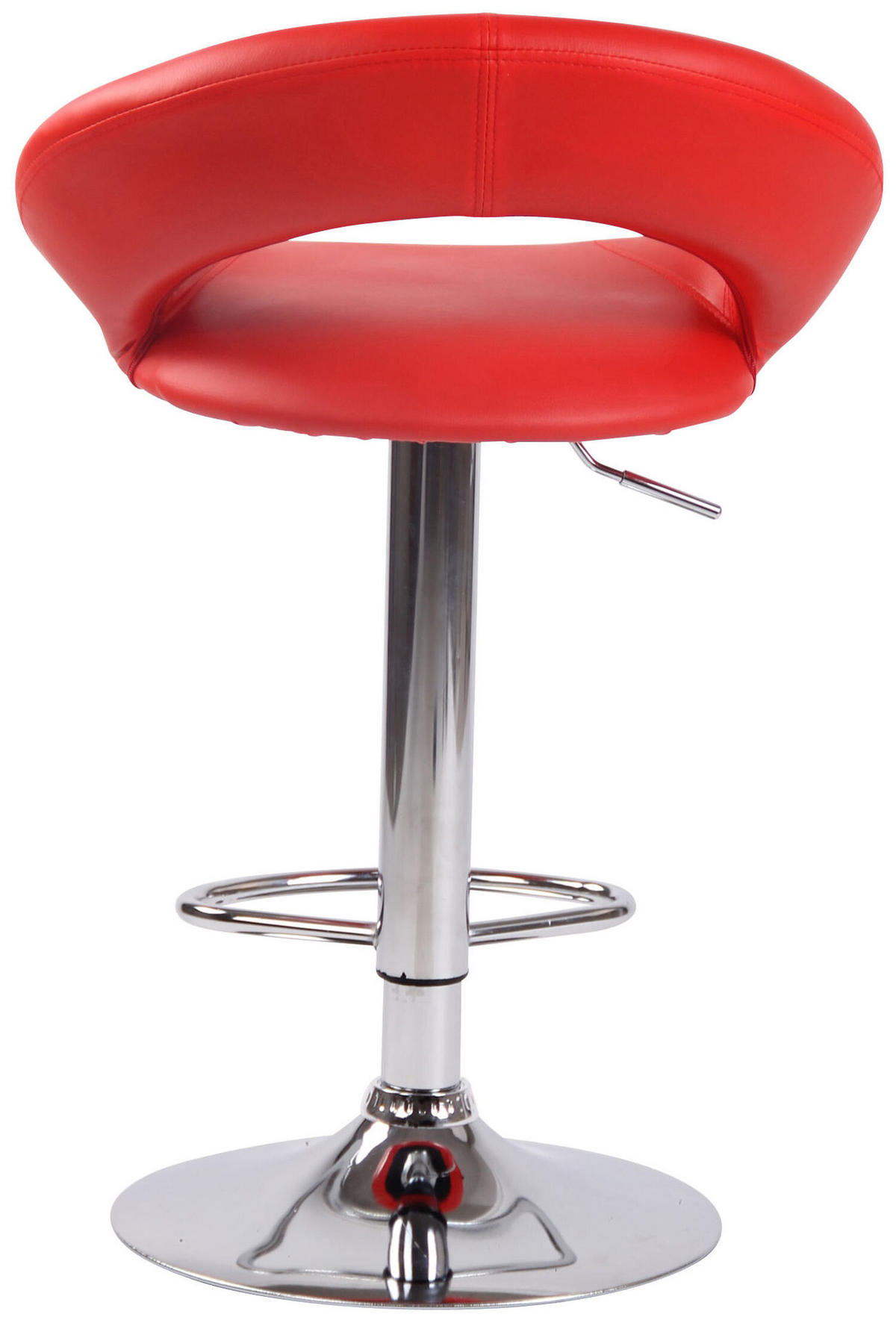 BARHOCKER Olin, Gestell Metall in Chromoptik, Kunstleder Rot - Chromfarben/Rot, Kunststoff/Textil (53/100/47cm) - TPFLiving