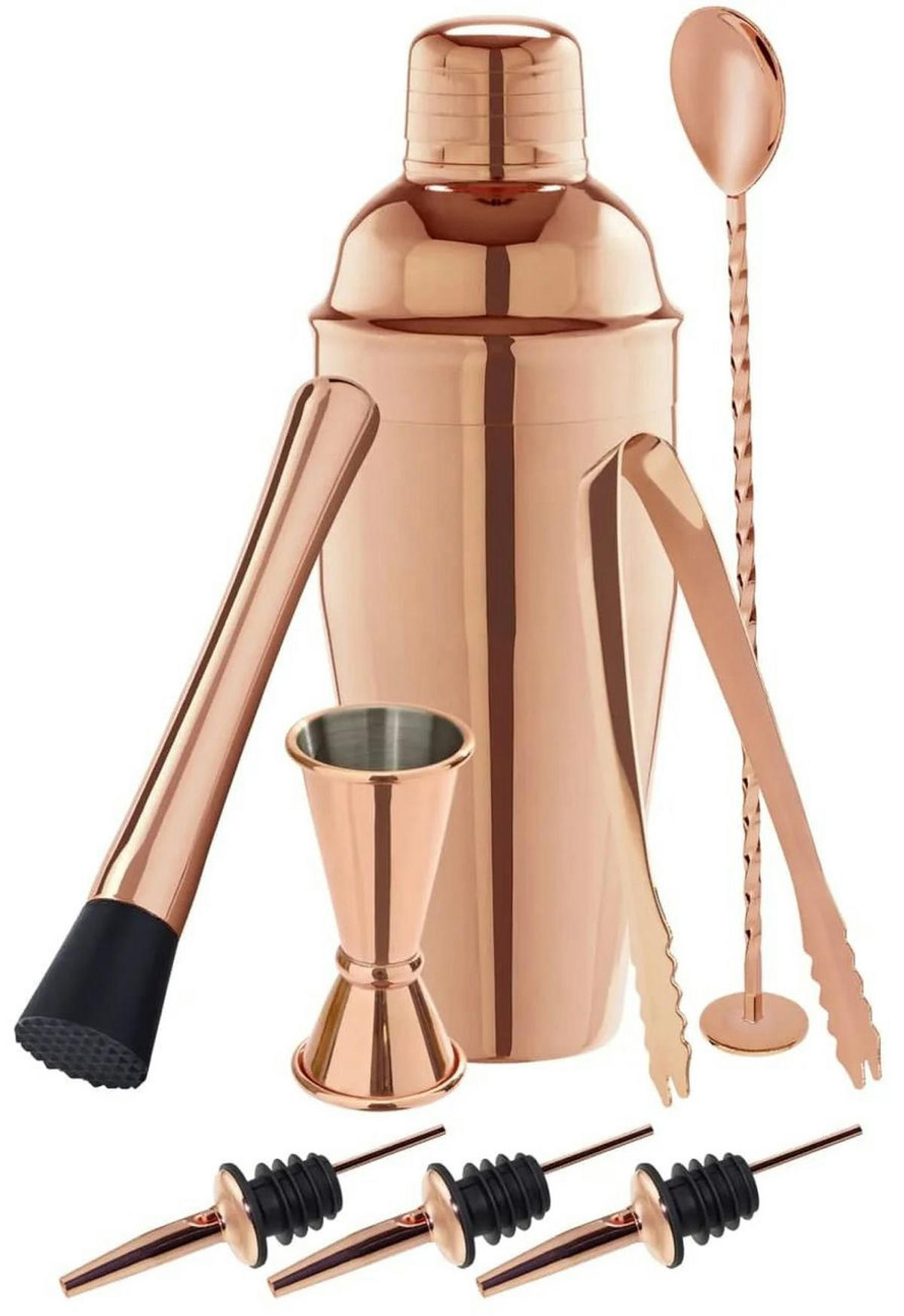 COCKTAIL SET 8-teilig, Kupfer Optik, Edelstahl, mit Geschenkbox - Kupferfarben, Metall (42.5/39.5/10cm) - ich-zapfe