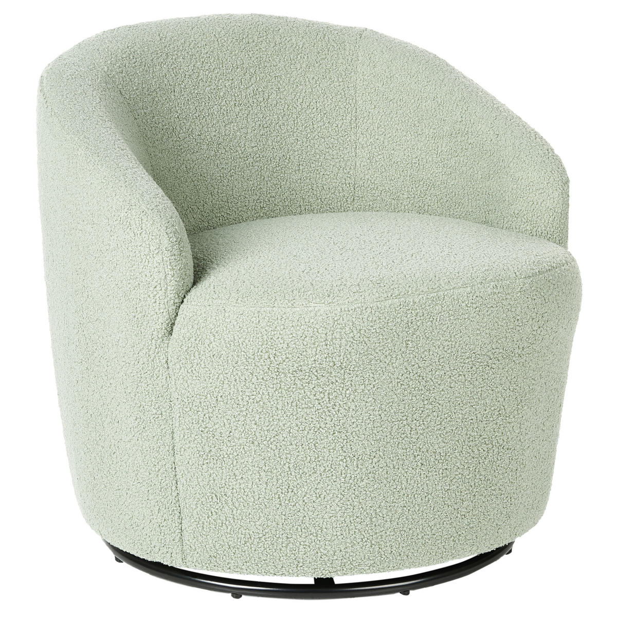 DREHSESSEL Bouclé Hellgrün Davik - Hellgrün, Textil (62/67/63cm) - Beliani