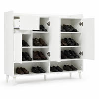 SIDEBOARD in Weiß Schuhschrank mit 4 Türen und 1 Schubladen für Esszimmer, Wohnzimmer oder Küche, B120/T35/H99cm - Weiß, Holzwerkstoff/Metall (120/99/35cm) - STILVORA