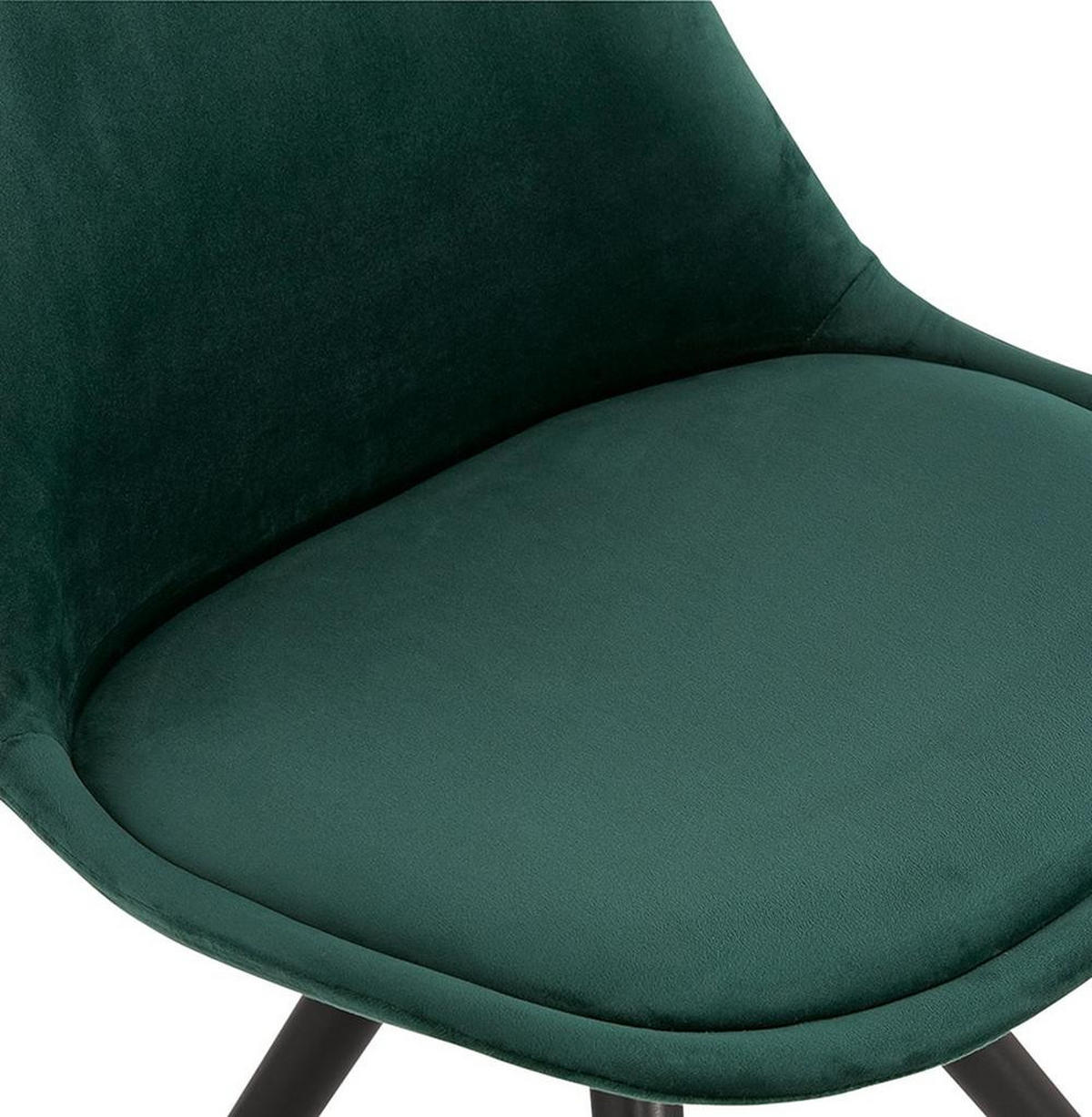 ESSZIMMERSTUHL Samtbezug mit Buchenholzgestell Vintage mit hoher Rückenlehne, Grün-Schwarz 48x56x84 cm - Schwarz/Grün, Buchenholz/Textil (48/84/56cm) - KADIMA DESIGN