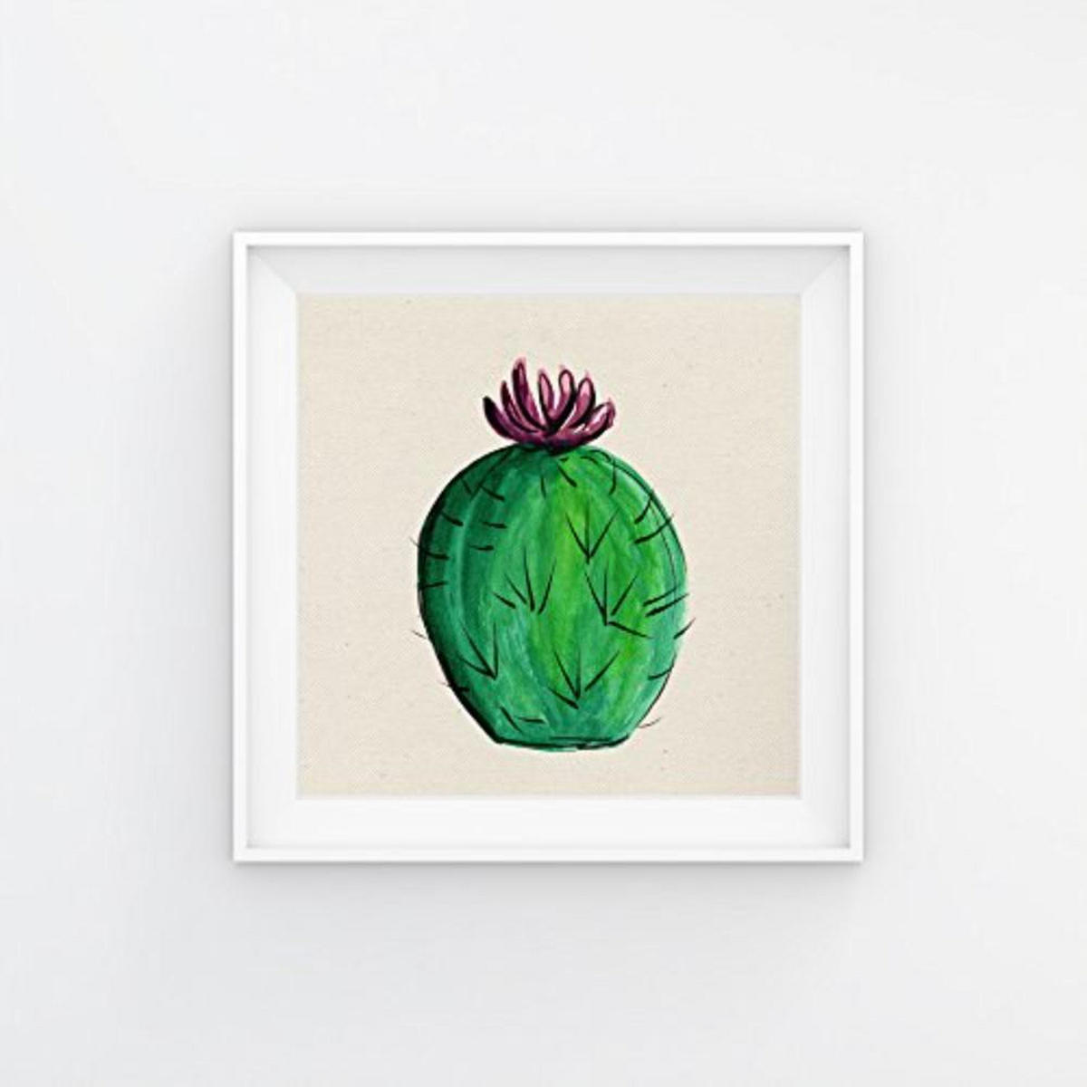 POSTER Set mit 4 Bunte Kaktus 20x20cm Schwarzer Rahmen - Schwarz, Papier (20/3cm) - Nacnic