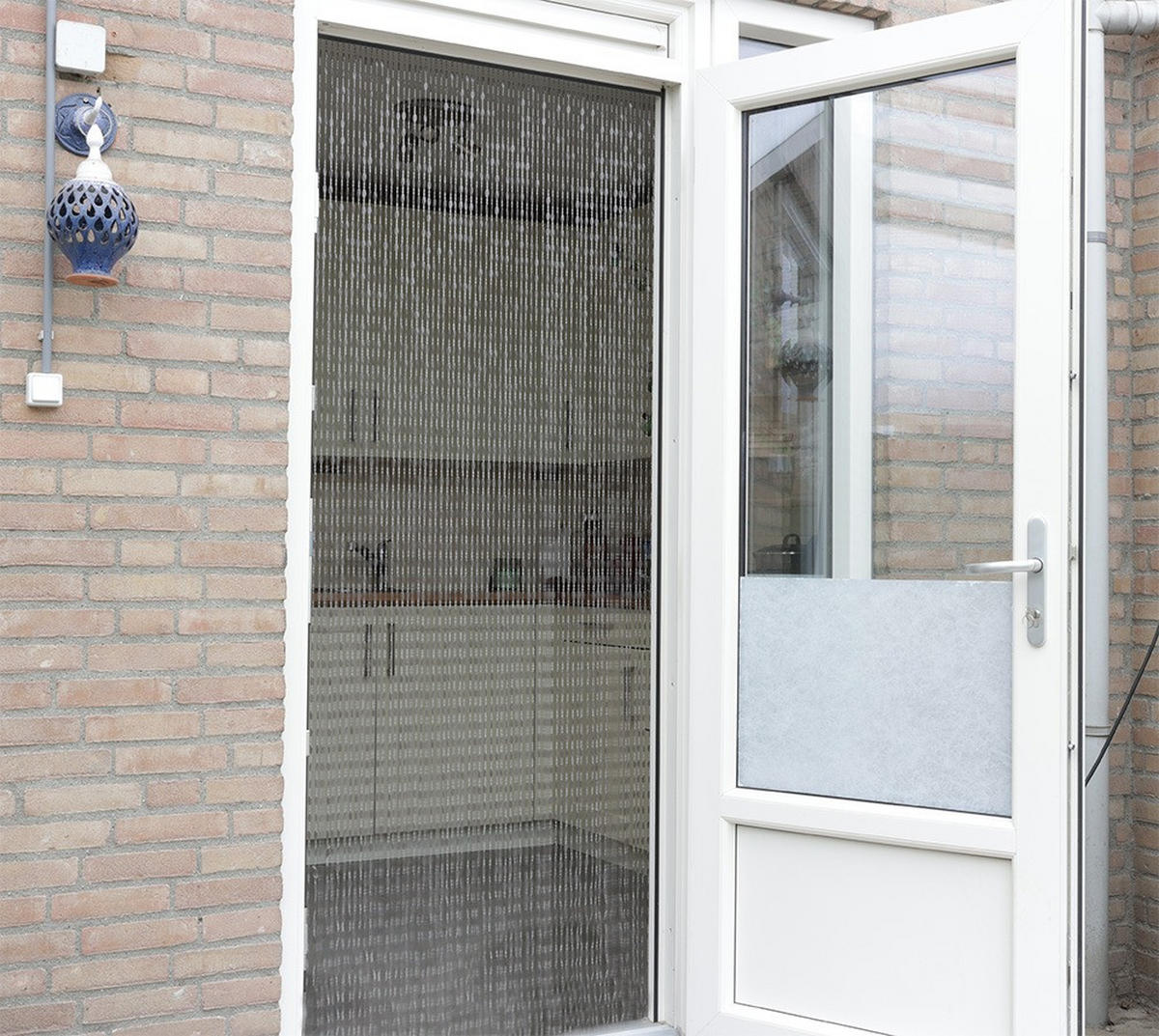 PERLENVORHANG - Noah - 90x220 cm - Grau / Transparent - Grau, Kunststoff (90/220cm) - IVOL