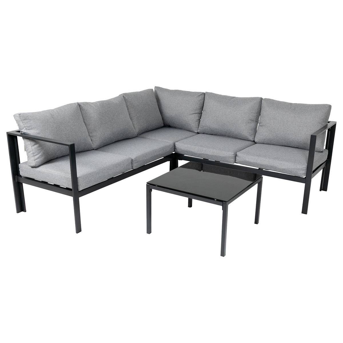 GARTENLOUNGE Missouri Schwarz / Grau - Schwarz/Grau, Metall - SVITA