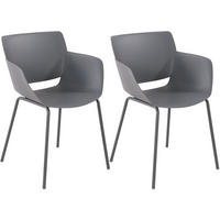 STUHL 2 Kunststoff Dunkelgrau - Dunkelgrau, Kunststoff/Metall (58/80/54cm) - CLP