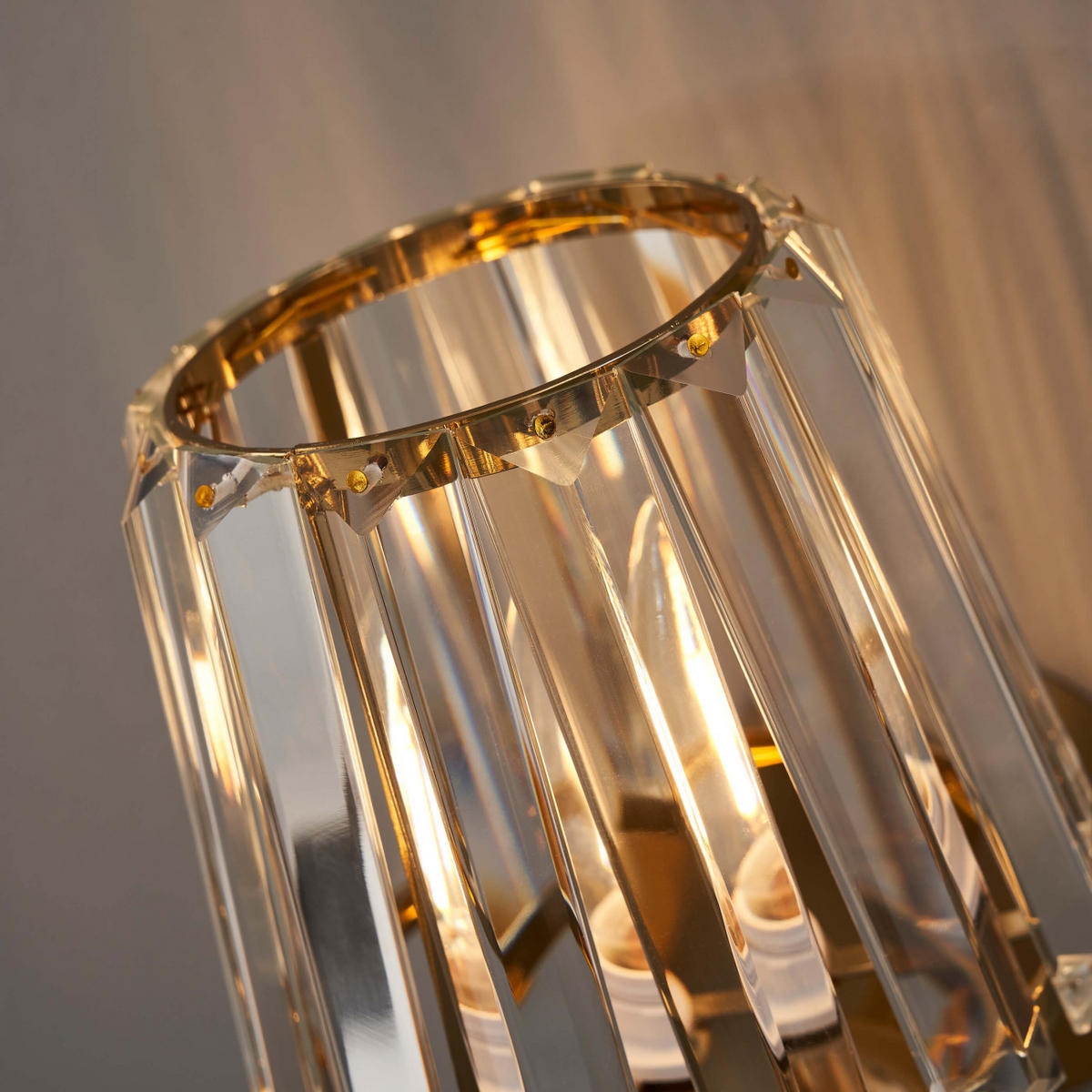 WANDLEUCHTE Odrina, Transparent und goldfarben, 24.5cm - Transparent, Glas (15/15/24.5cm) - KOSILUM