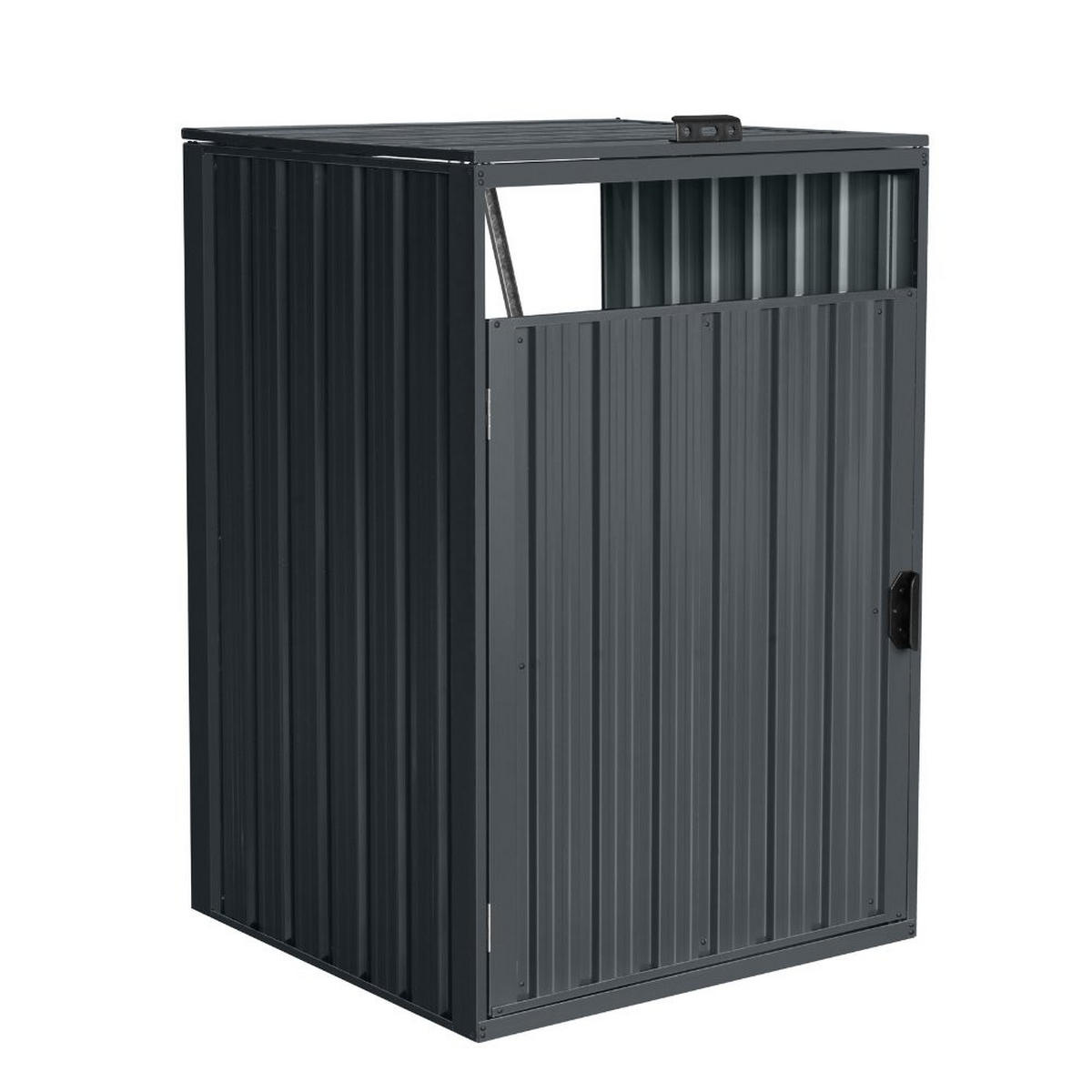 MÜLLTONNENBOX CUBO - Menge: 1, Ausstattung: Erweiterung - Anthrazit, Metall (80/122/80cm) - Home Deluxe
