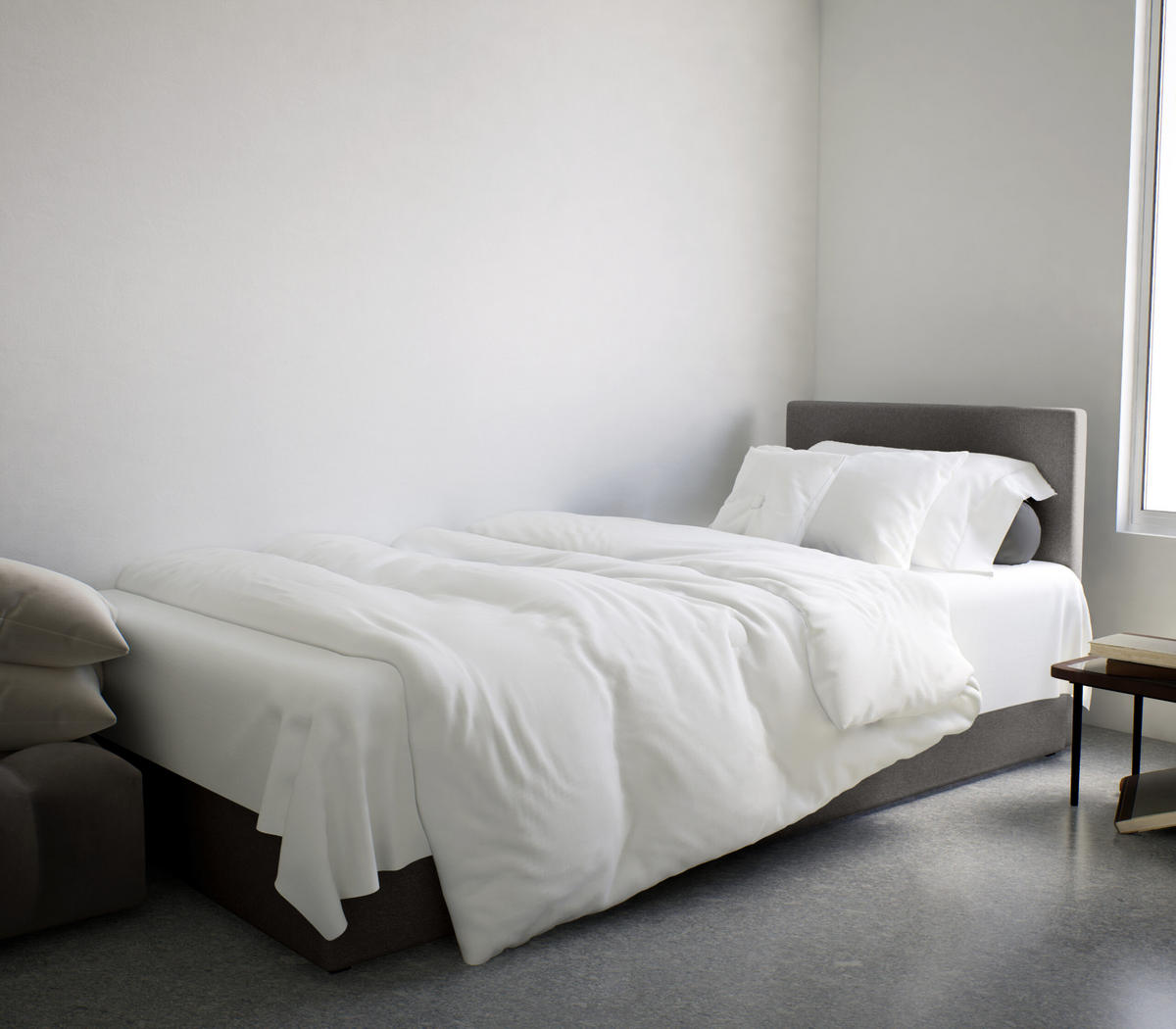 BOXBETT Verdig Mini Basic 100x200 Grau Rechts - Grau, Holz (100/200cm) - Fedve