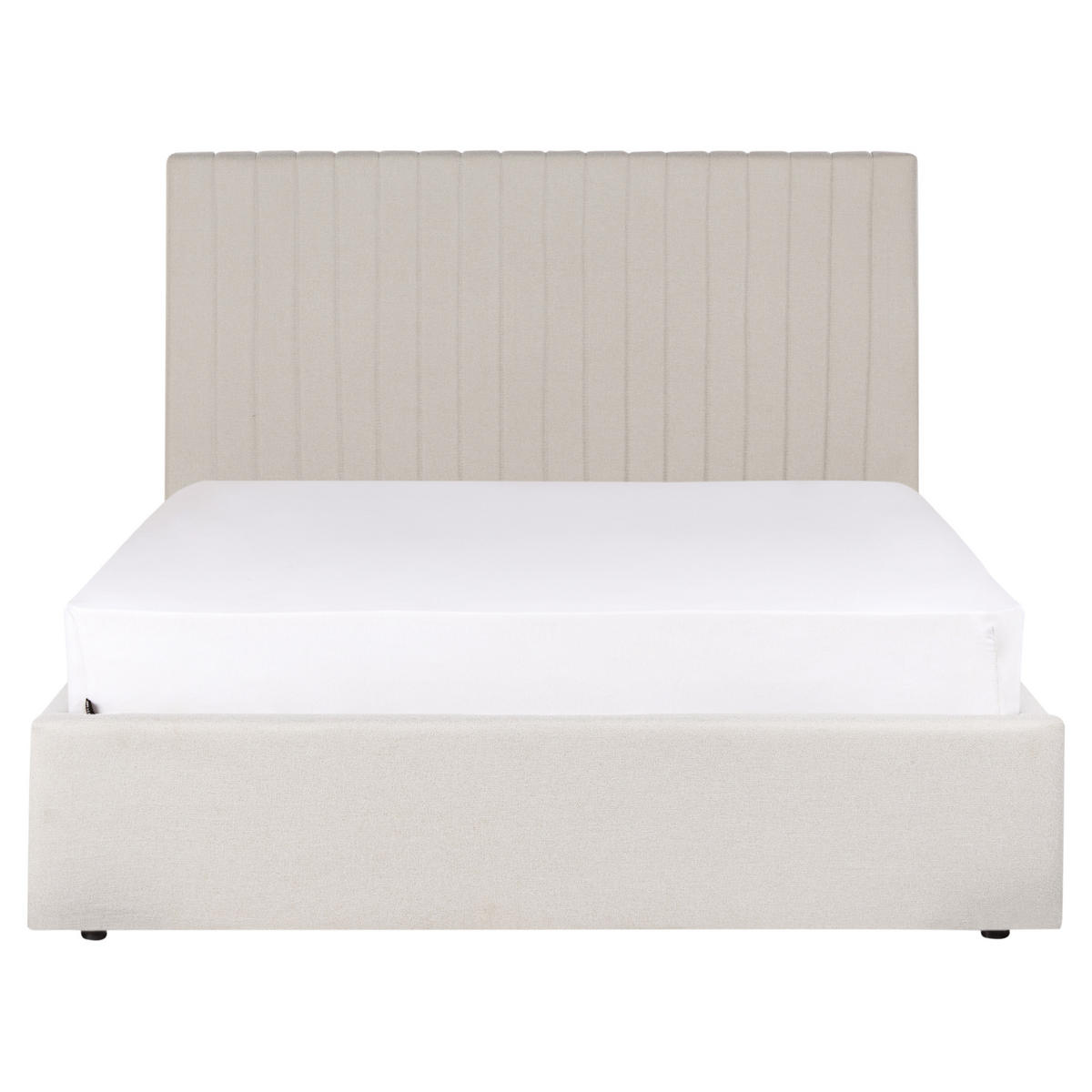 BETT mit Stauraum 140/200 cm Stoff Hellbeige Vion - Beige, Textil (140/200cm) - Beliani