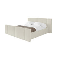 POLSTERBETT mit Bettkasten, Fußteil und Lattenrost, Bett mit Matratze H3/H4 - RIVO-Z 200x200 Creme - Sahara, Holzwerkstoff/Textil (200/200cm) - ALTDECOR