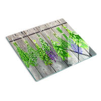 GLASPLATTE 60x52 cm Kräuterschnur - Grün, Glas (60/0.4/52cm) - TULUP